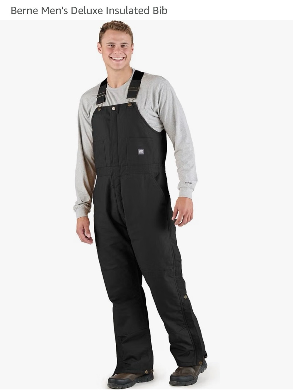 BERNE INSULATED BIB OVERALLS.     XL REG
